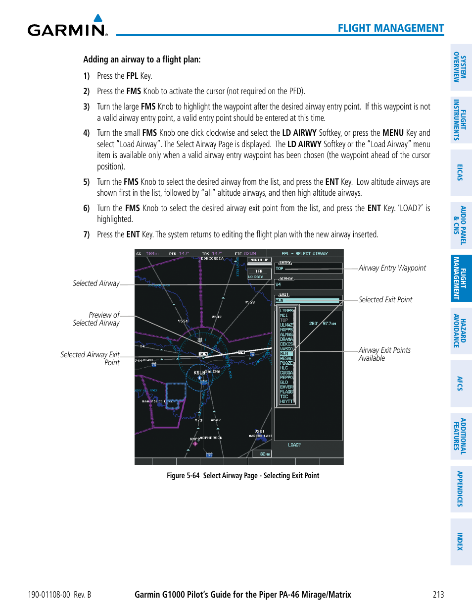 Flight management | Garmin G1000 Piper PA-46 Matrix User Manual | Page 227 / 600