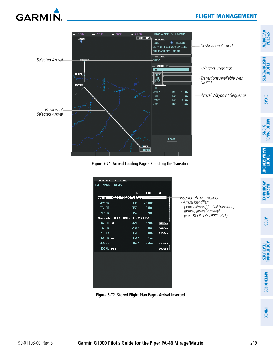 Flight management | Garmin G1000 Piper PA-46 Matrix User Manual | Page 233 / 600