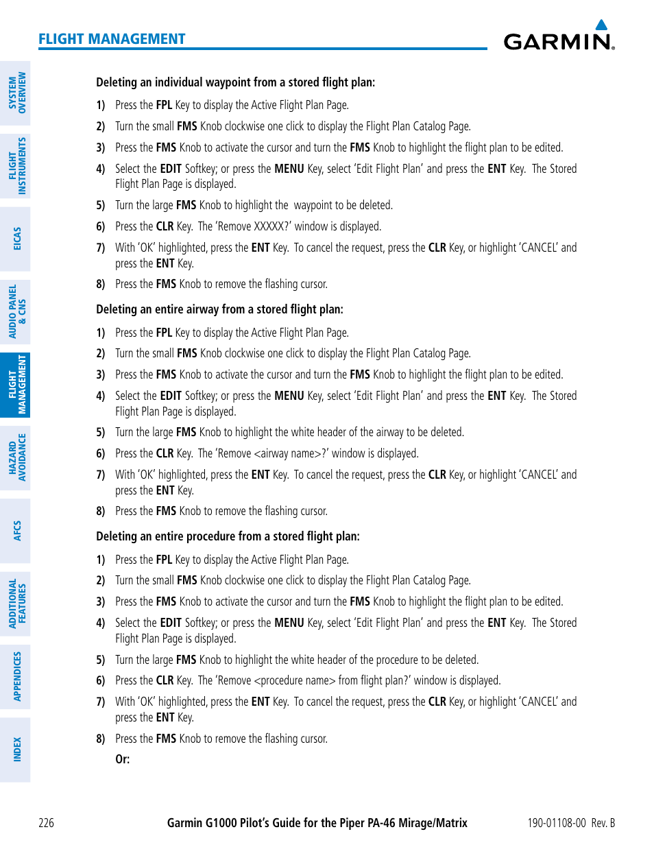 Flight management | Garmin G1000 Piper PA-46 Matrix User Manual | Page 240 / 600