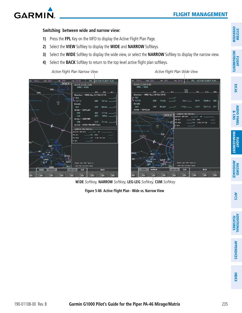 Flight management | Garmin G1000 Piper PA-46 Matrix User Manual | Page 249 / 600