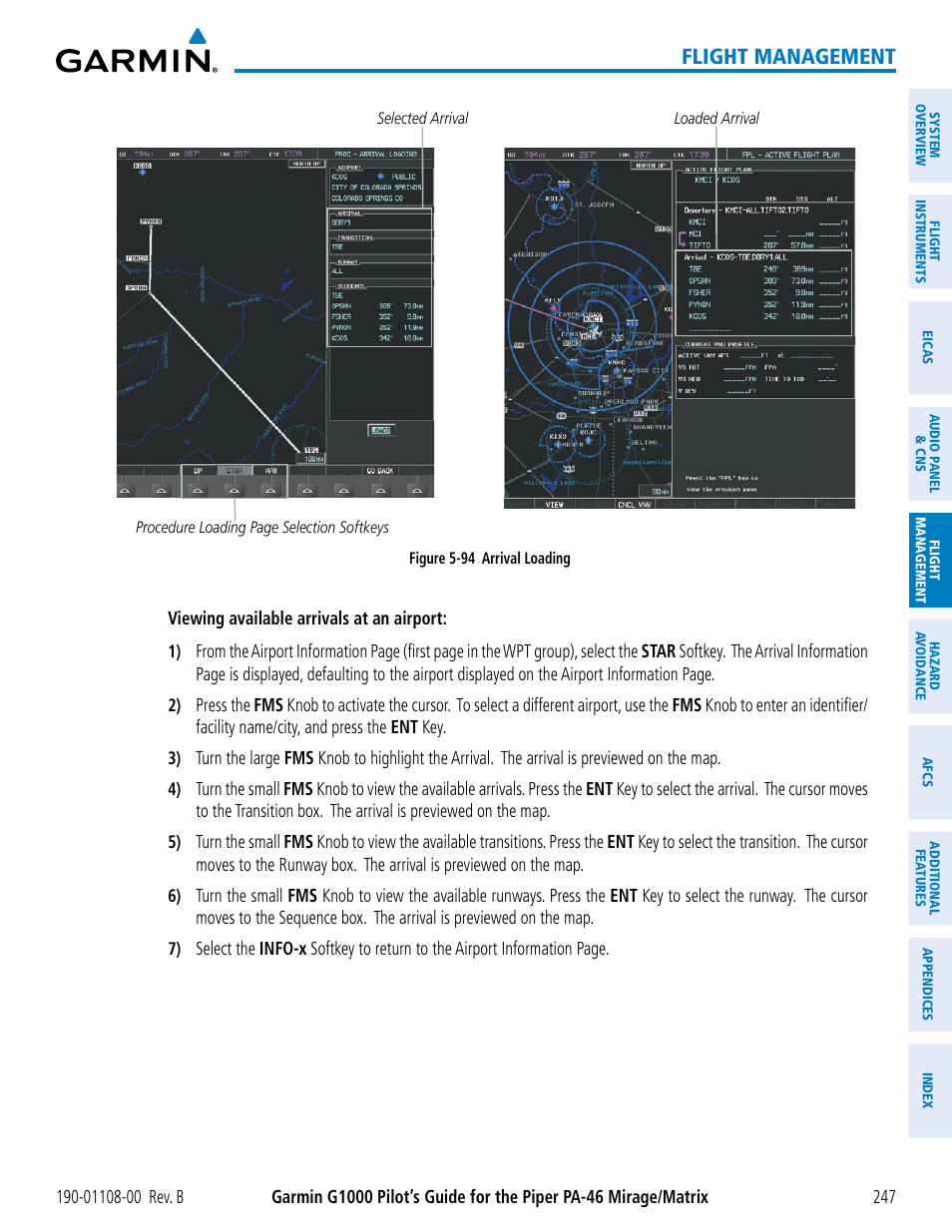 Flight management | Garmin G1000 Piper PA-46 Matrix User Manual | Page 261 / 600