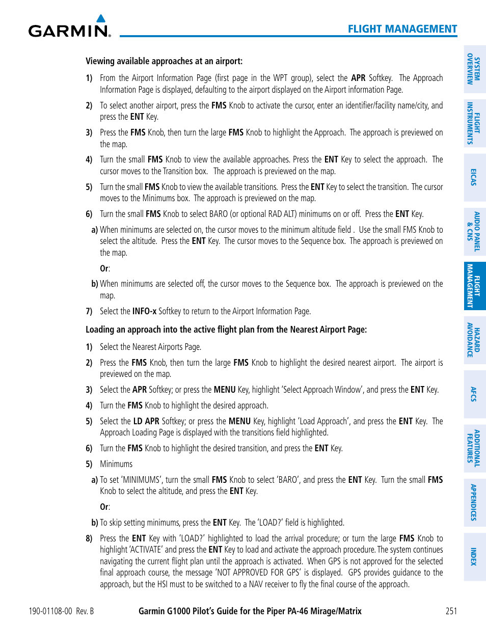 Flight management | Garmin G1000 Piper PA-46 Matrix User Manual | Page 265 / 600