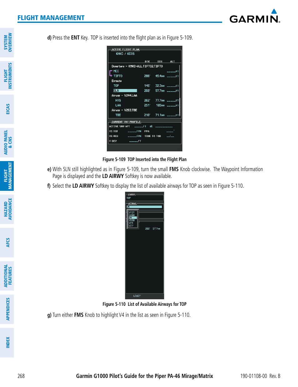 Flight management | Garmin G1000 Piper PA-46 Matrix User Manual | Page 282 / 600