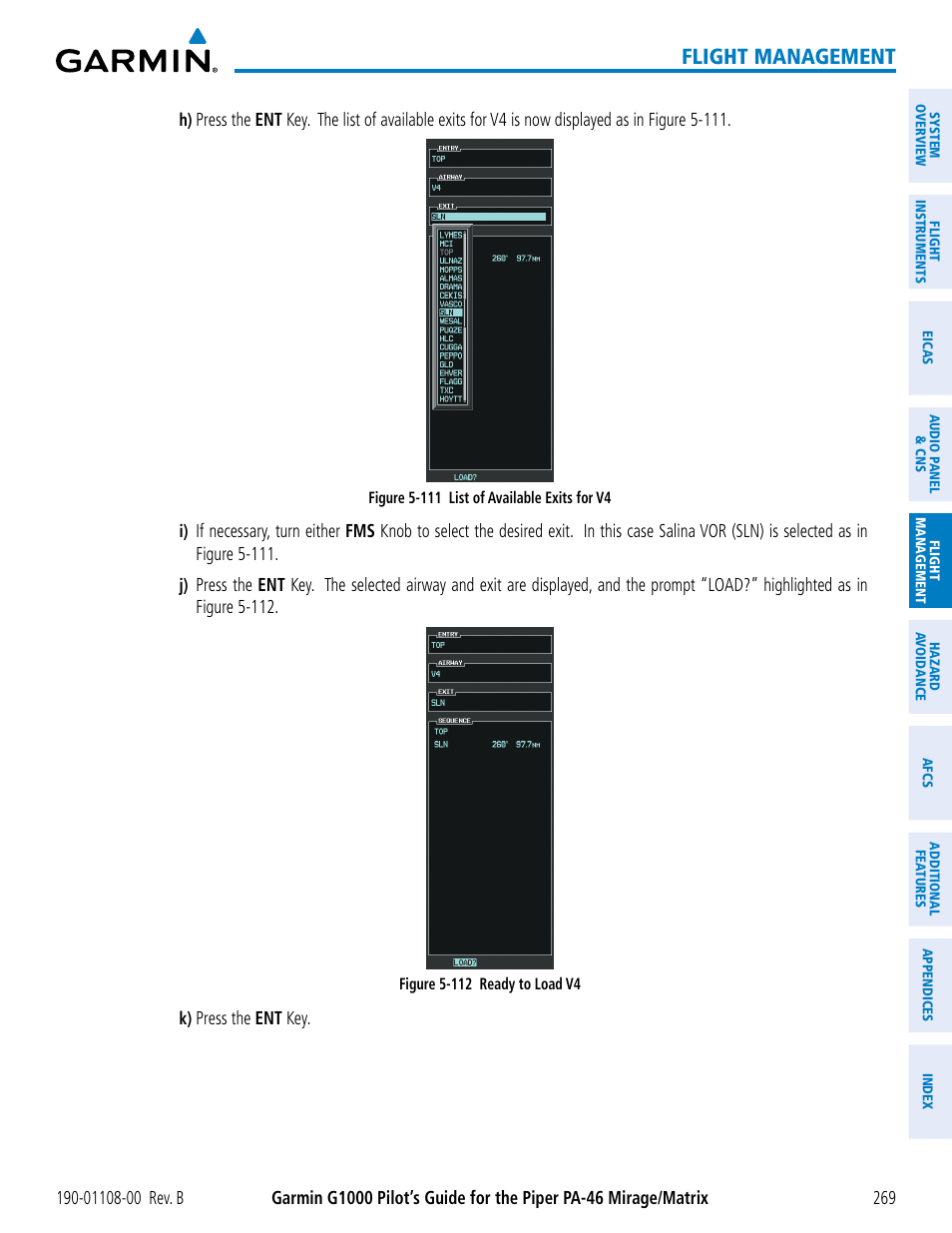 Flight management | Garmin G1000 Piper PA-46 Matrix User Manual | Page 283 / 600