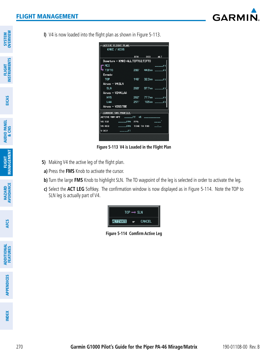 Flight management | Garmin G1000 Piper PA-46 Matrix User Manual | Page 284 / 600