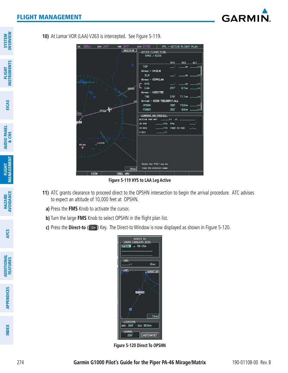 Flight management | Garmin G1000 Piper PA-46 Matrix User Manual | Page 288 / 600