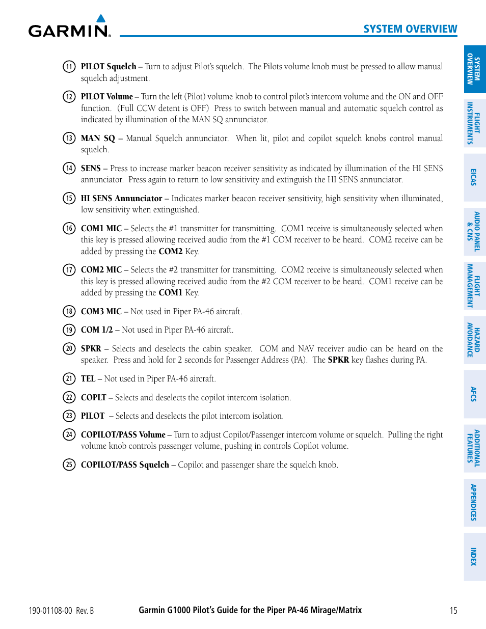 System overview | Garmin G1000 Piper PA-46 Matrix User Manual | Page 29 / 600