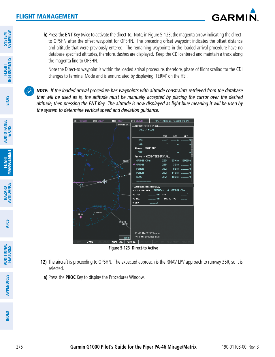 Flight management | Garmin G1000 Piper PA-46 Matrix User Manual | Page 290 / 600