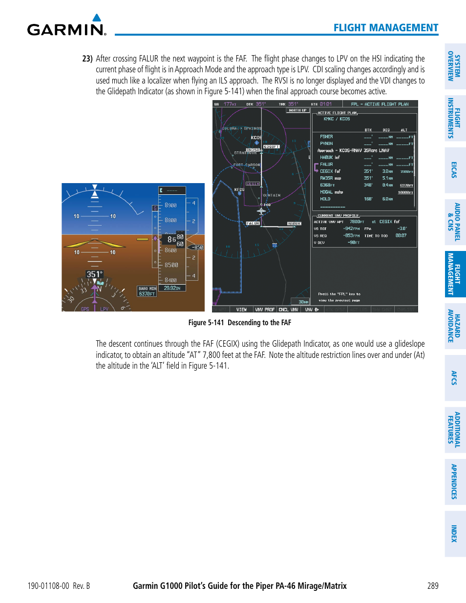 Flight management | Garmin G1000 Piper PA-46 Matrix User Manual | Page 303 / 600