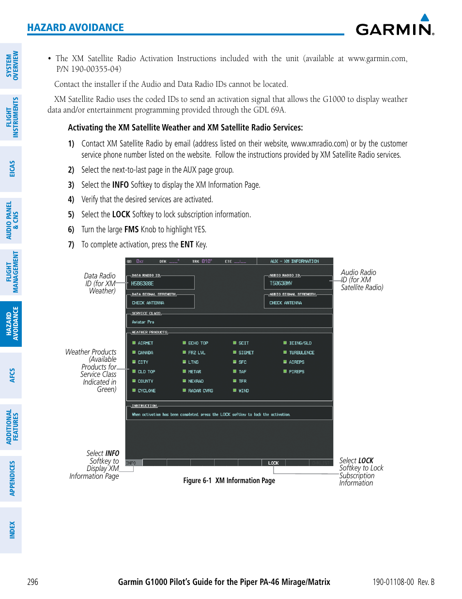Hazard avoidance | Garmin G1000 Piper PA-46 Matrix User Manual | Page 310 / 600
