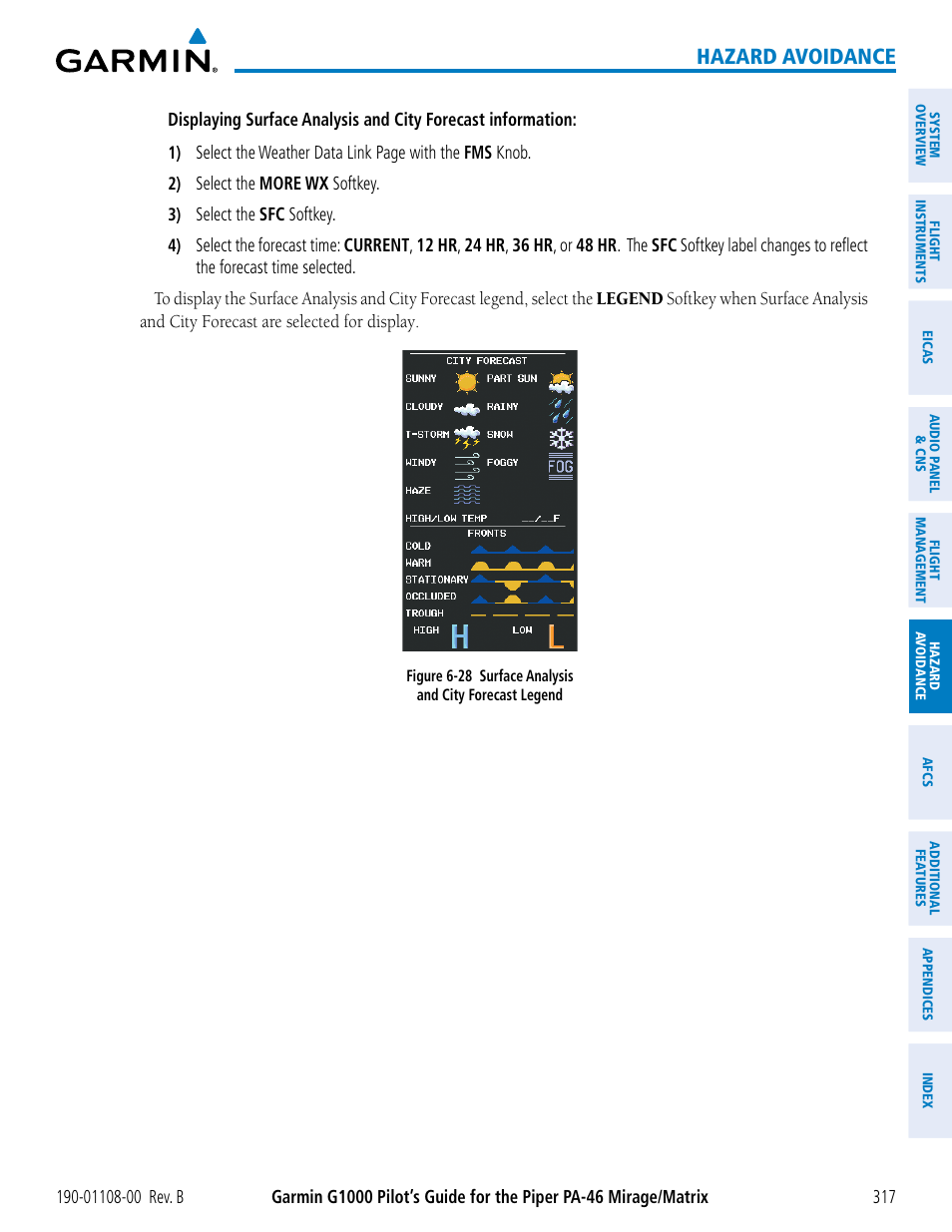 Hazard avoidance | Garmin G1000 Piper PA-46 Matrix User Manual | Page 331 / 600