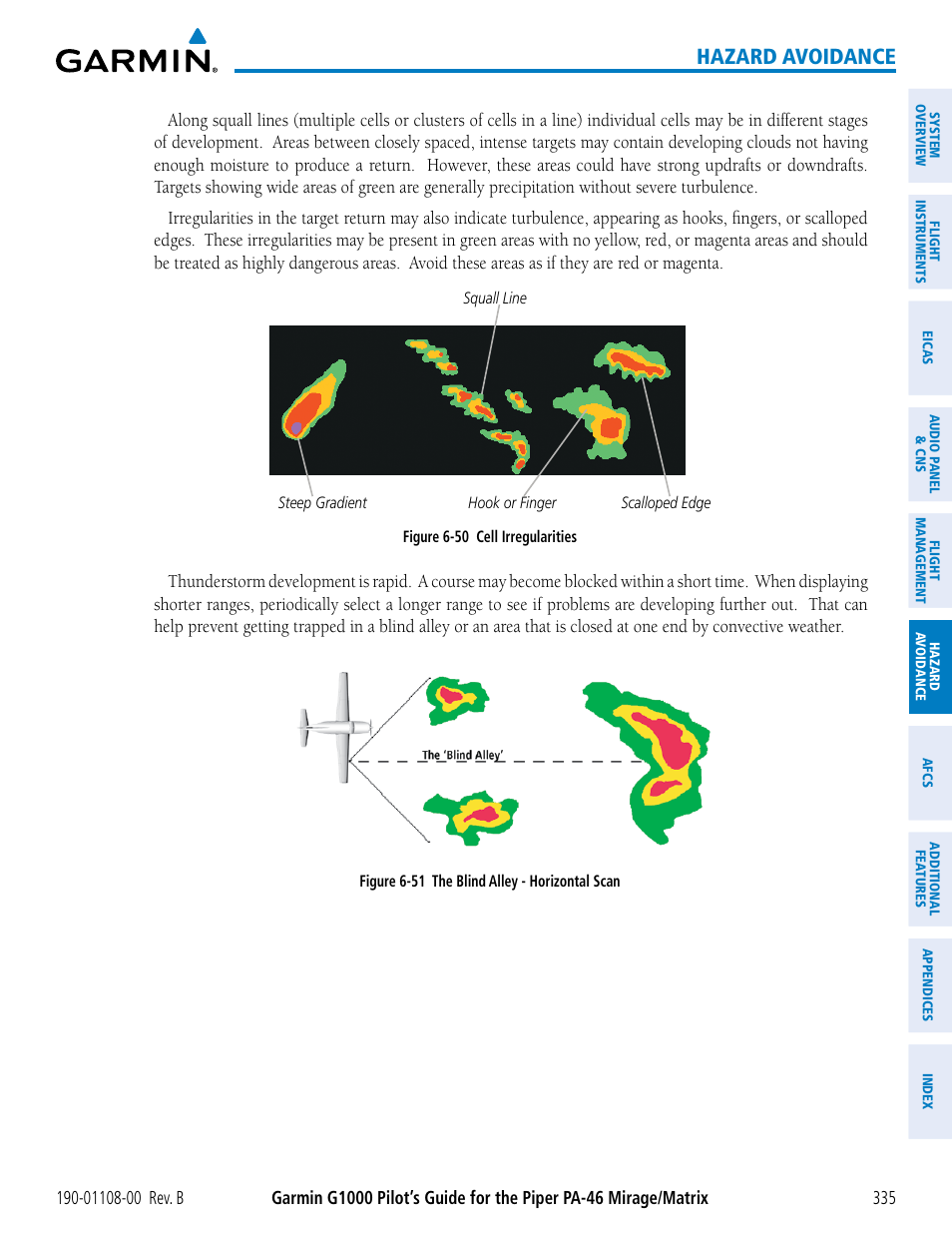 Hazard avoidance | Garmin G1000 Piper PA-46 Matrix User Manual | Page 349 / 600