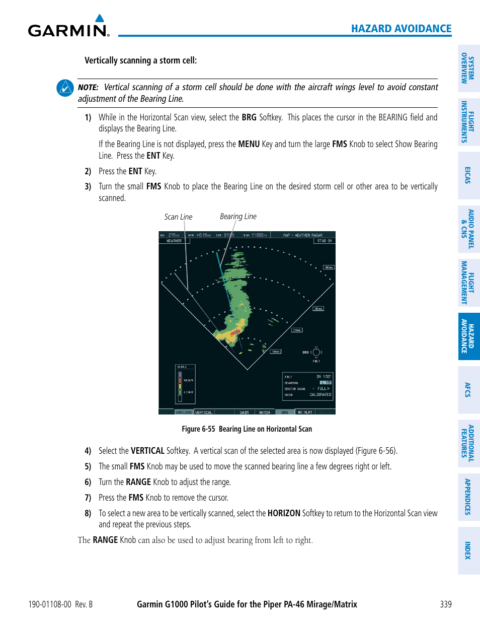 Hazard avoidance | Garmin G1000 Piper PA-46 Matrix User Manual | Page 353 / 600