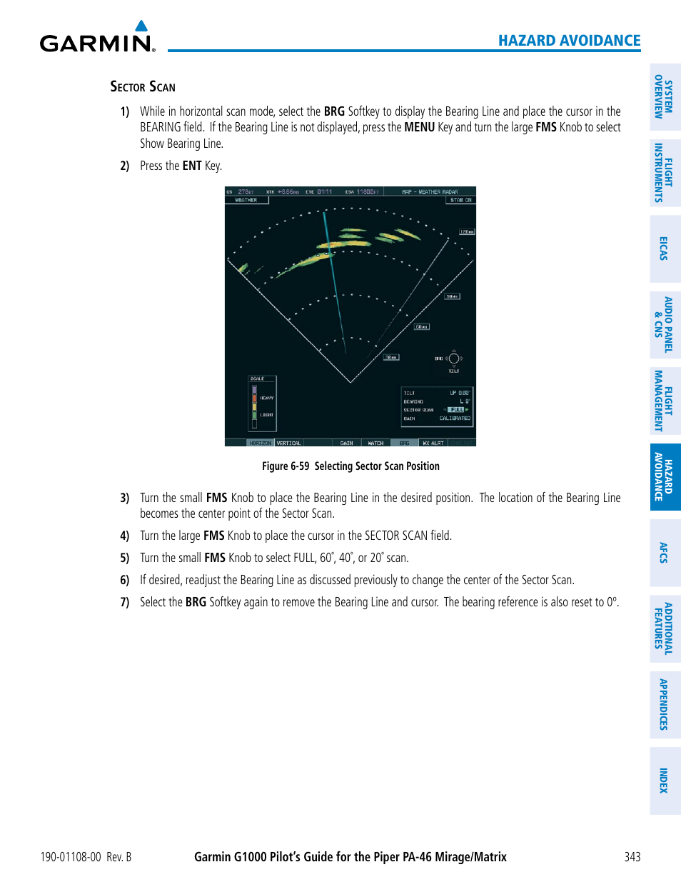 Hazard avoidance | Garmin G1000 Piper PA-46 Matrix User Manual | Page 357 / 600