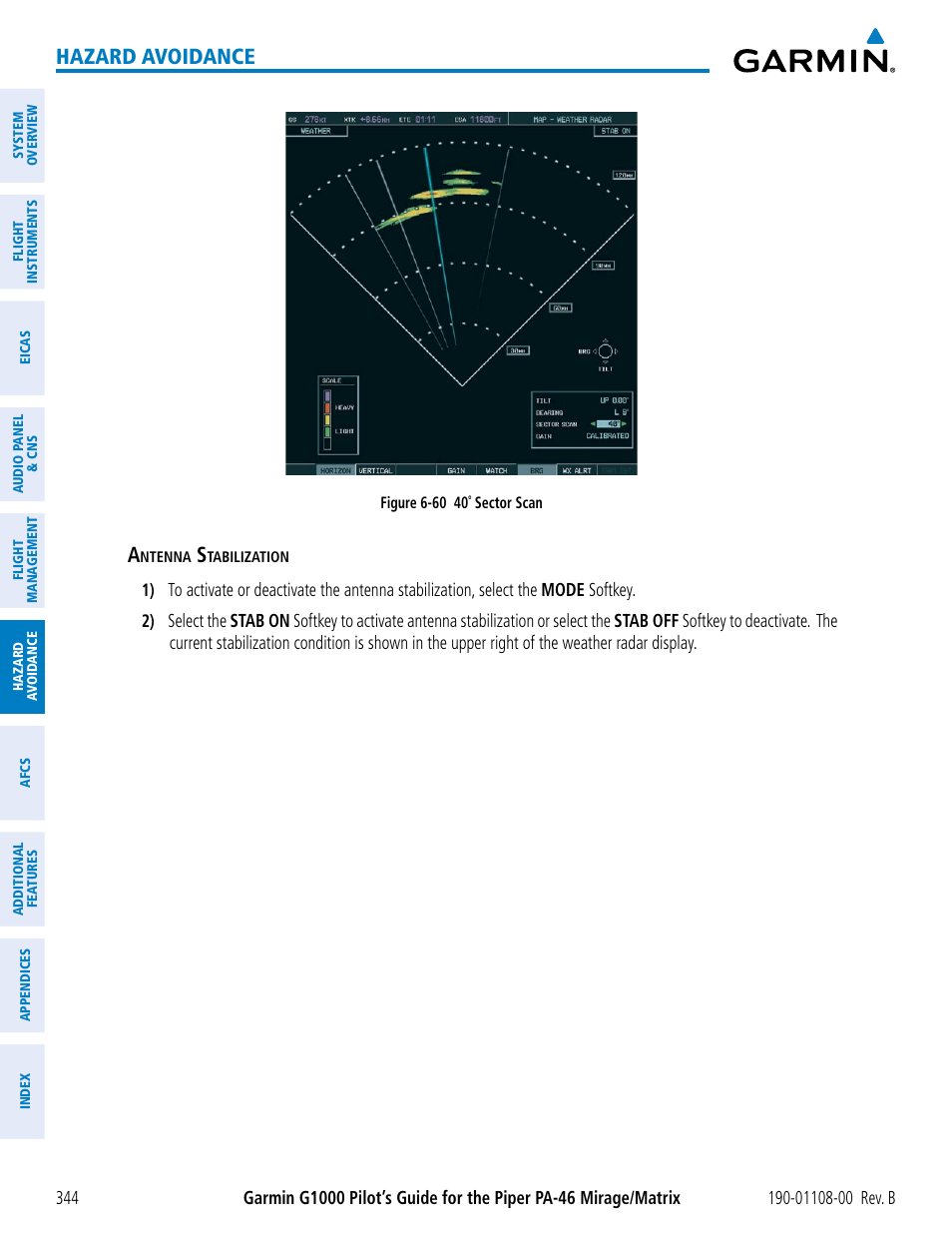 Hazard avoidance | Garmin G1000 Piper PA-46 Matrix User Manual | Page 358 / 600
