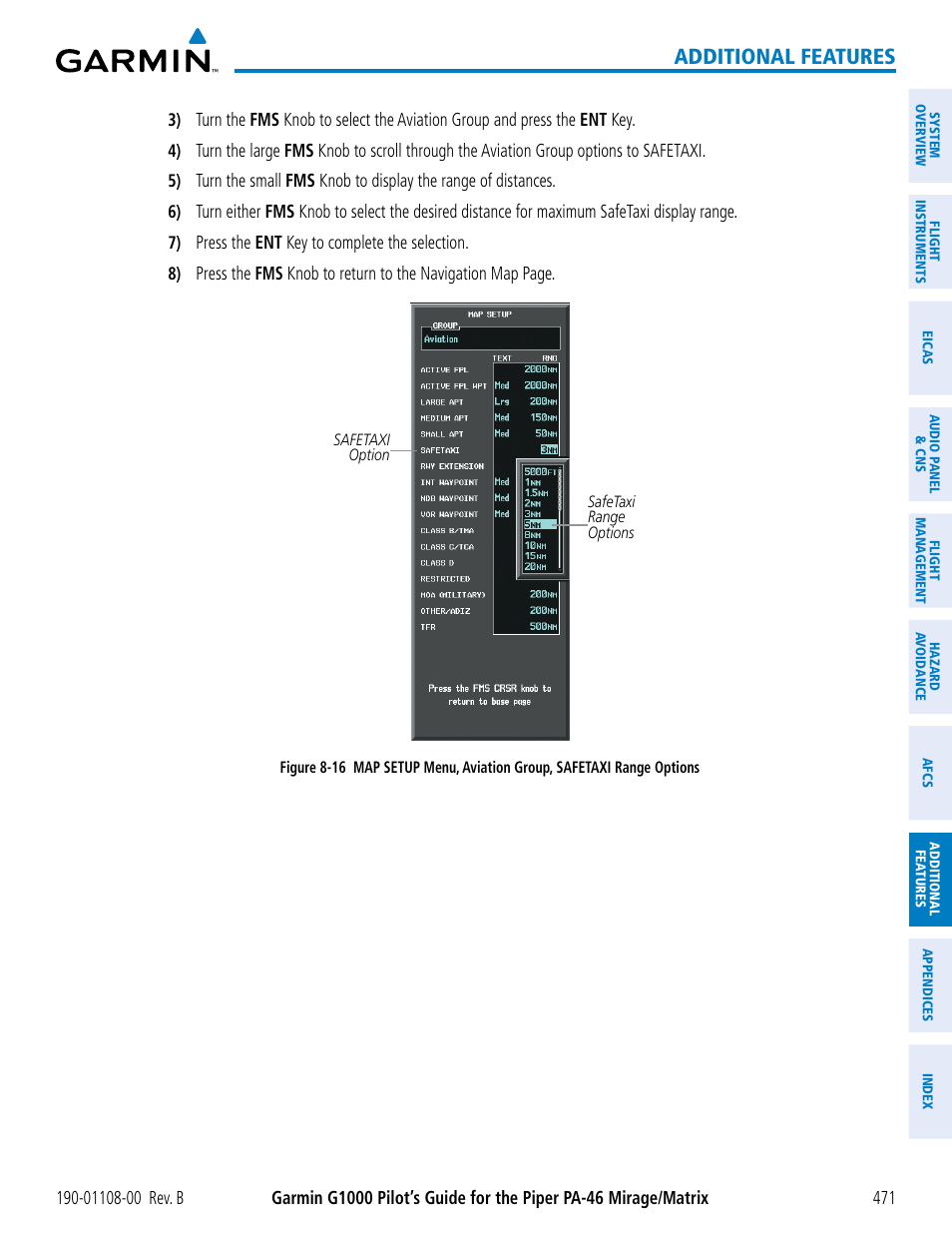 Additional features | Garmin G1000 Piper PA-46 Matrix User Manual | Page 485 / 600