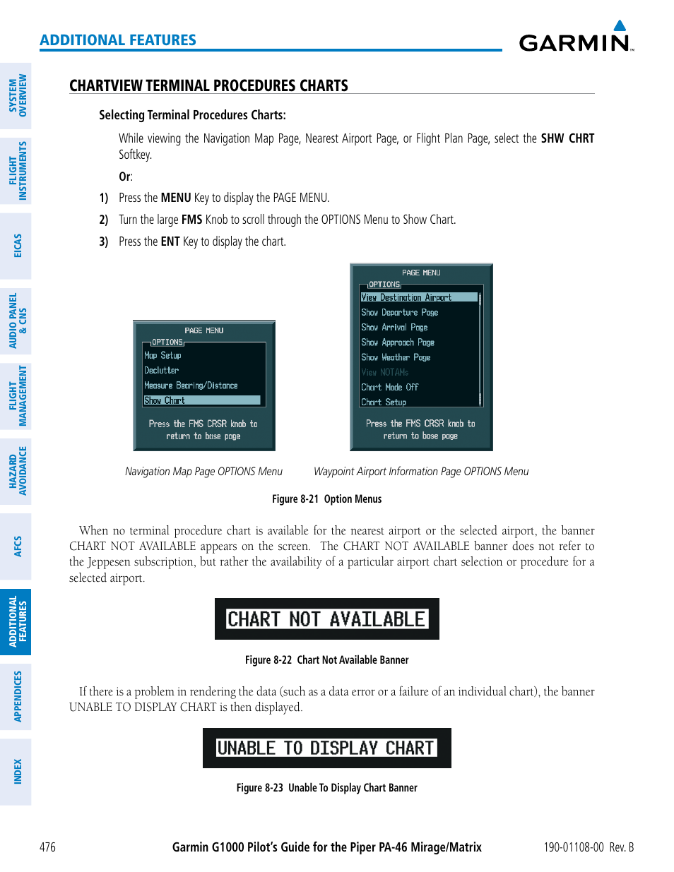 Chartview terminal procedures charts, Additional features | Garmin G1000 Piper PA-46 Matrix User Manual | Page 490 / 600