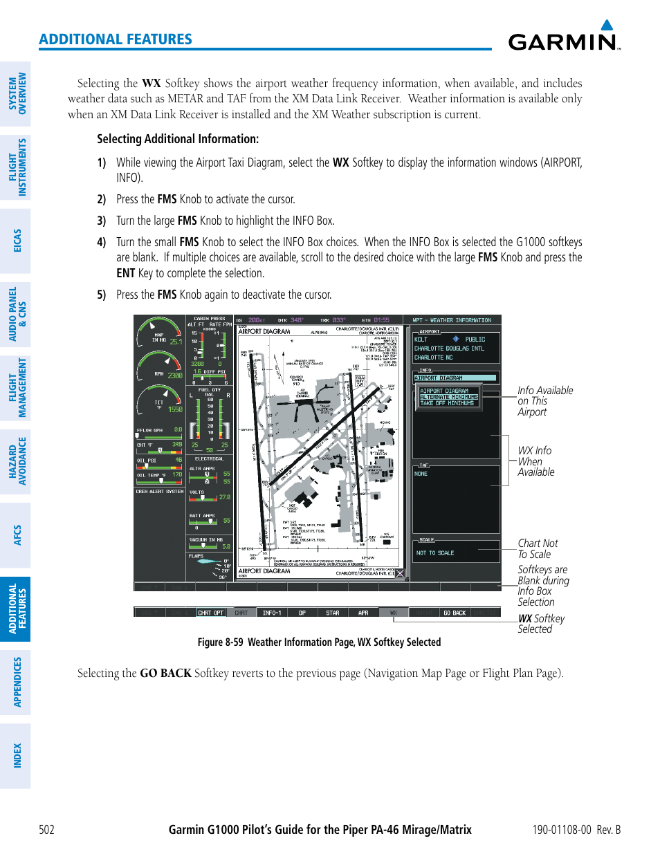 Additional features | Garmin G1000 Piper PA-46 Matrix User Manual | Page 516 / 600