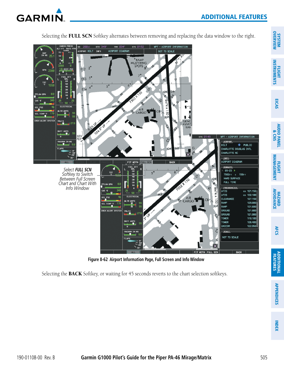 Additional features | Garmin G1000 Piper PA-46 Matrix User Manual | Page 519 / 600