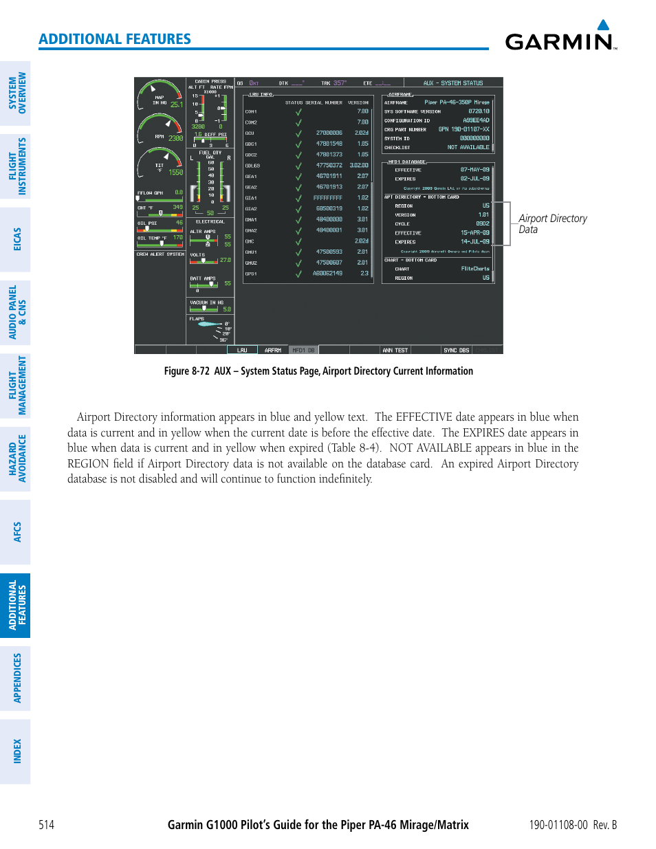 Additional features | Garmin G1000 Piper PA-46 Matrix User Manual | Page 528 / 600