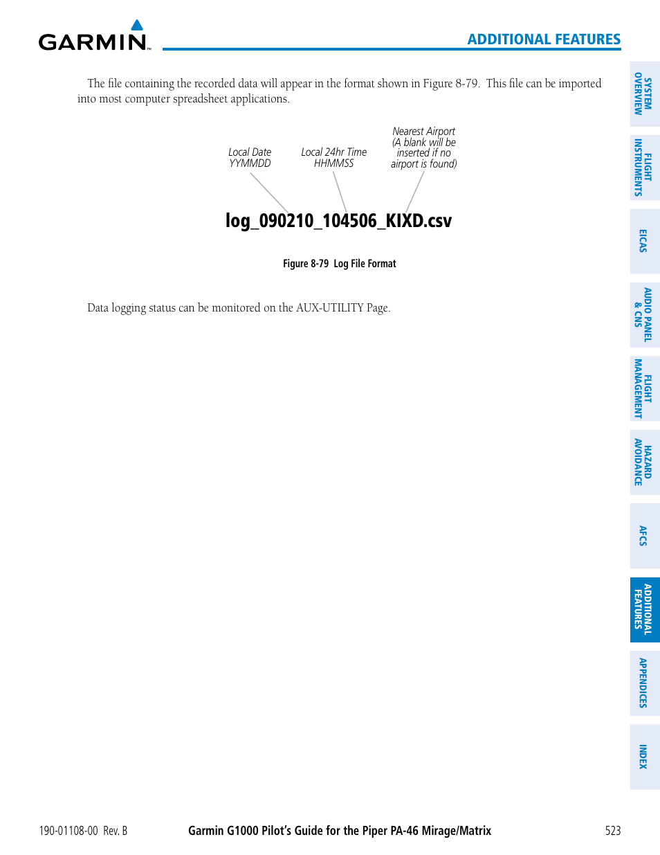 Additional features | Garmin G1000 Piper PA-46 Matrix User Manual | Page 537 / 600