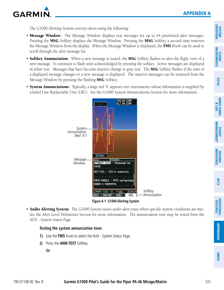 Appendix a | Garmin G1000 Piper PA-46 Matrix User Manual | Page 545 / 600