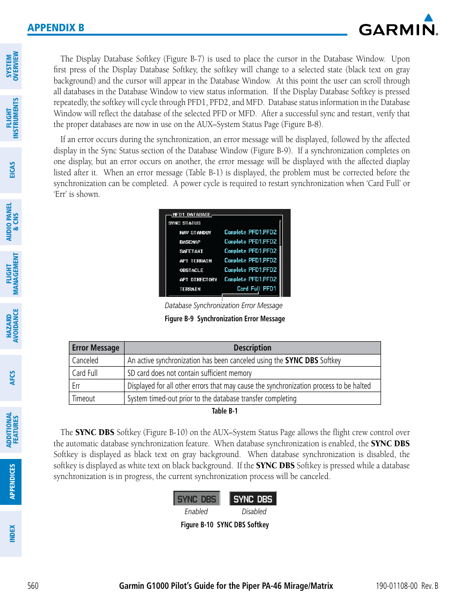 Appendix b | Garmin G1000 Piper PA-46 Matrix User Manual | Page 574 / 600