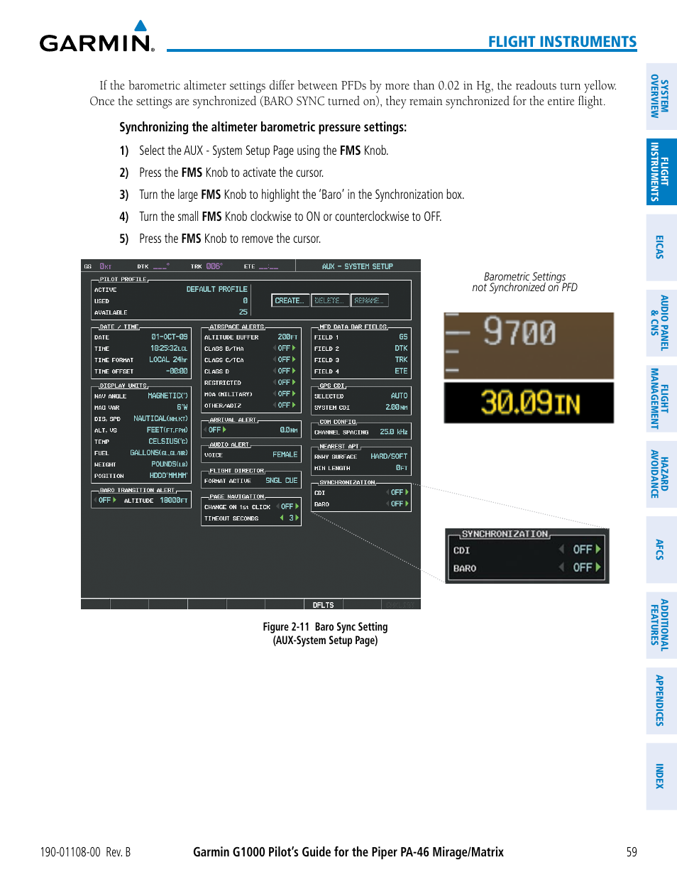Flight instruments | Garmin G1000 Piper PA-46 Matrix User Manual | Page 73 / 600