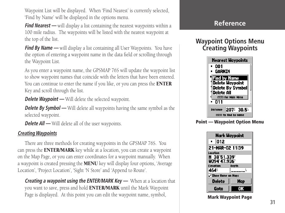 Garmin GPSMAP 76S User Manual | Page 33 / 76