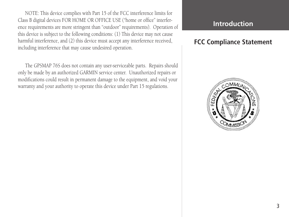 Garmin GPSMAP 76S User Manual | Page 5 / 76
