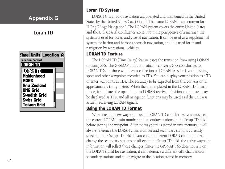 Garmin GPSMAP 76S User Manual | Page 66 / 76