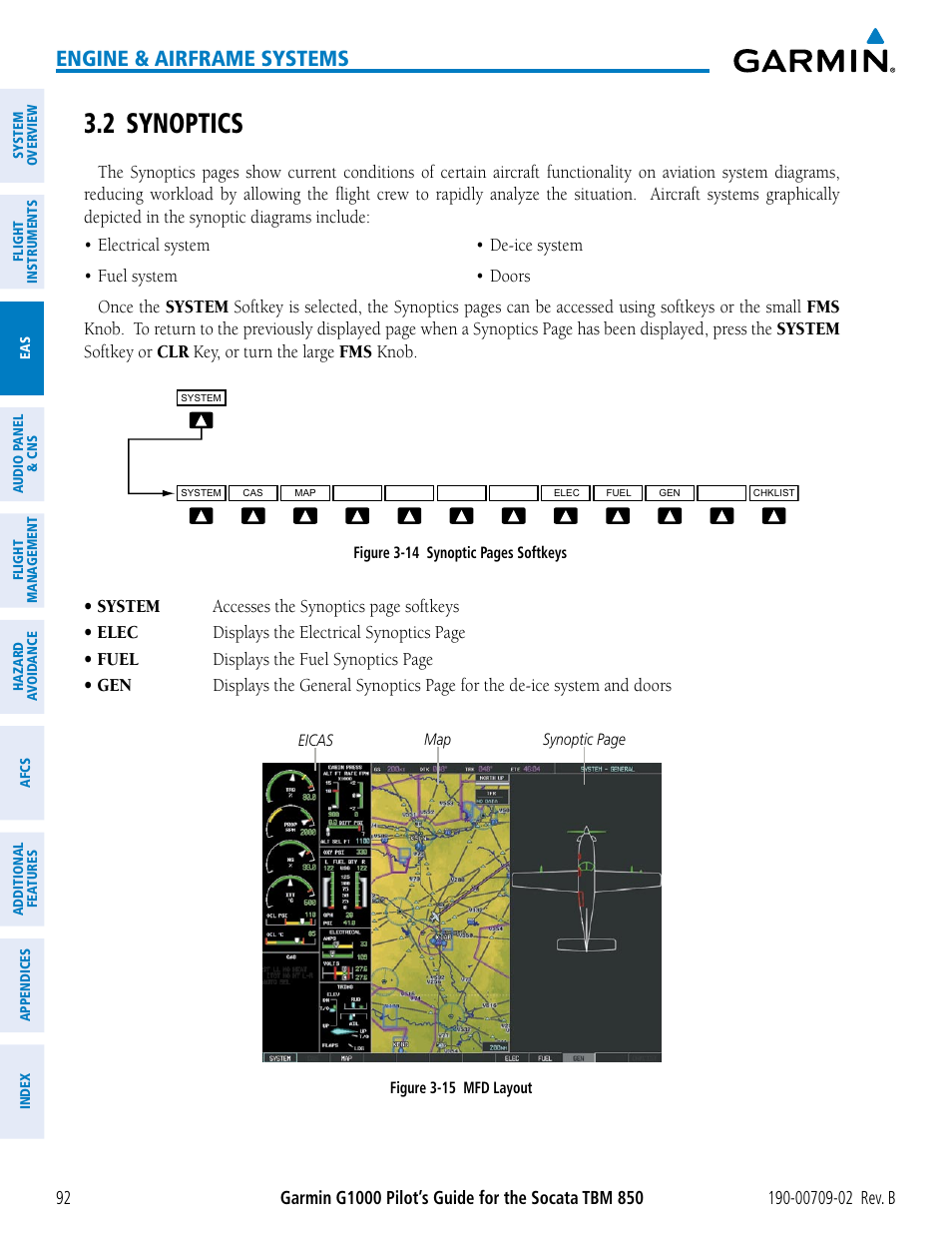 2 synoptics, Engine & airframe systems | Garmin G1000 Socata TBM 850 User Manual | Page 106 / 600