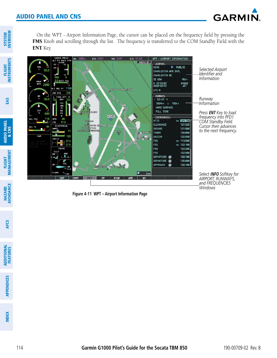 Audio panel and cns | Garmin G1000 Socata TBM 850 User Manual | Page 128 / 600