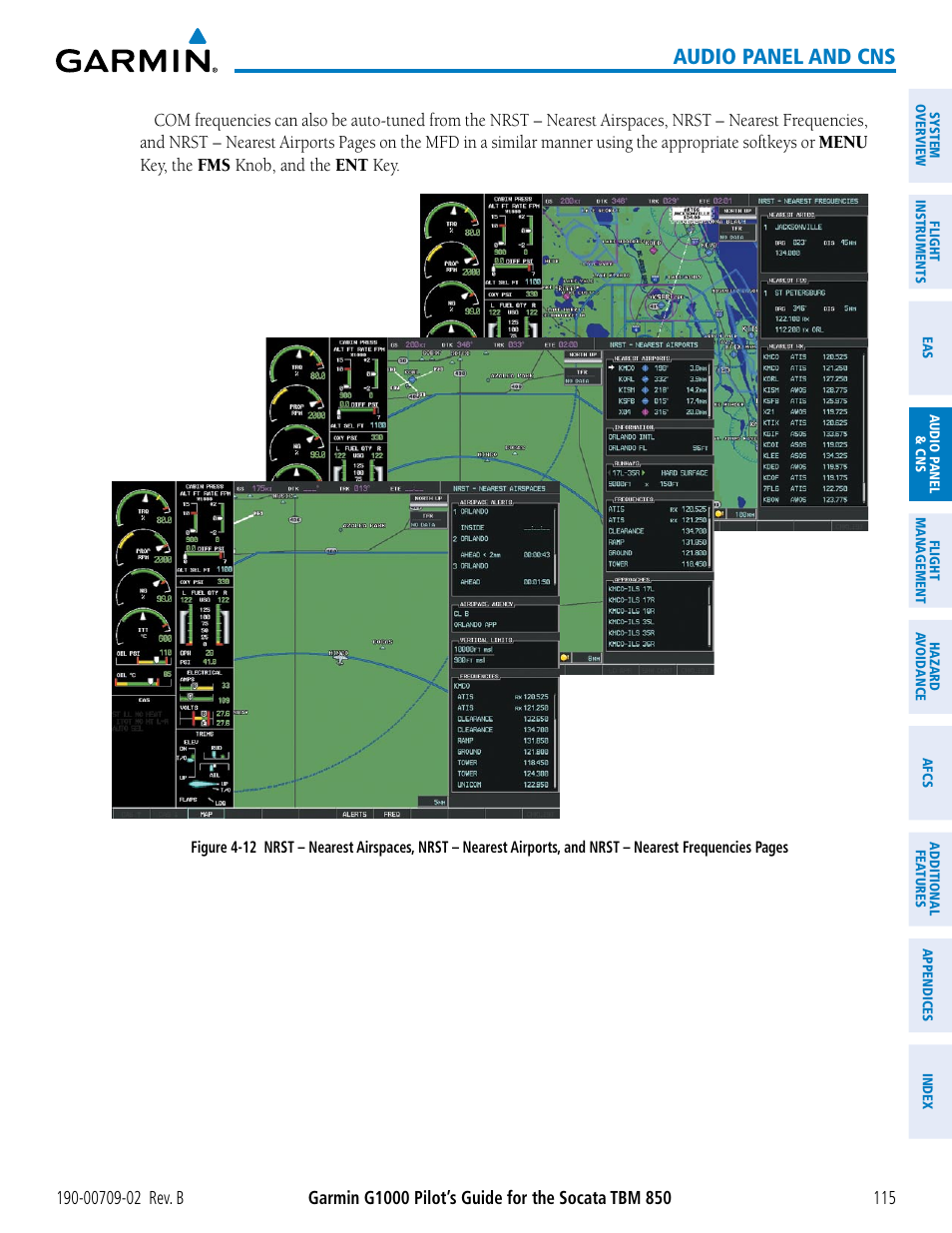 Audio panel and cns | Garmin G1000 Socata TBM 850 User Manual | Page 129 / 600