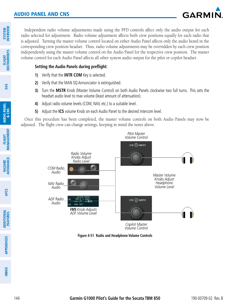 Audio panel and cns | Garmin G1000 Socata TBM 850 User Manual | Page 158 / 600