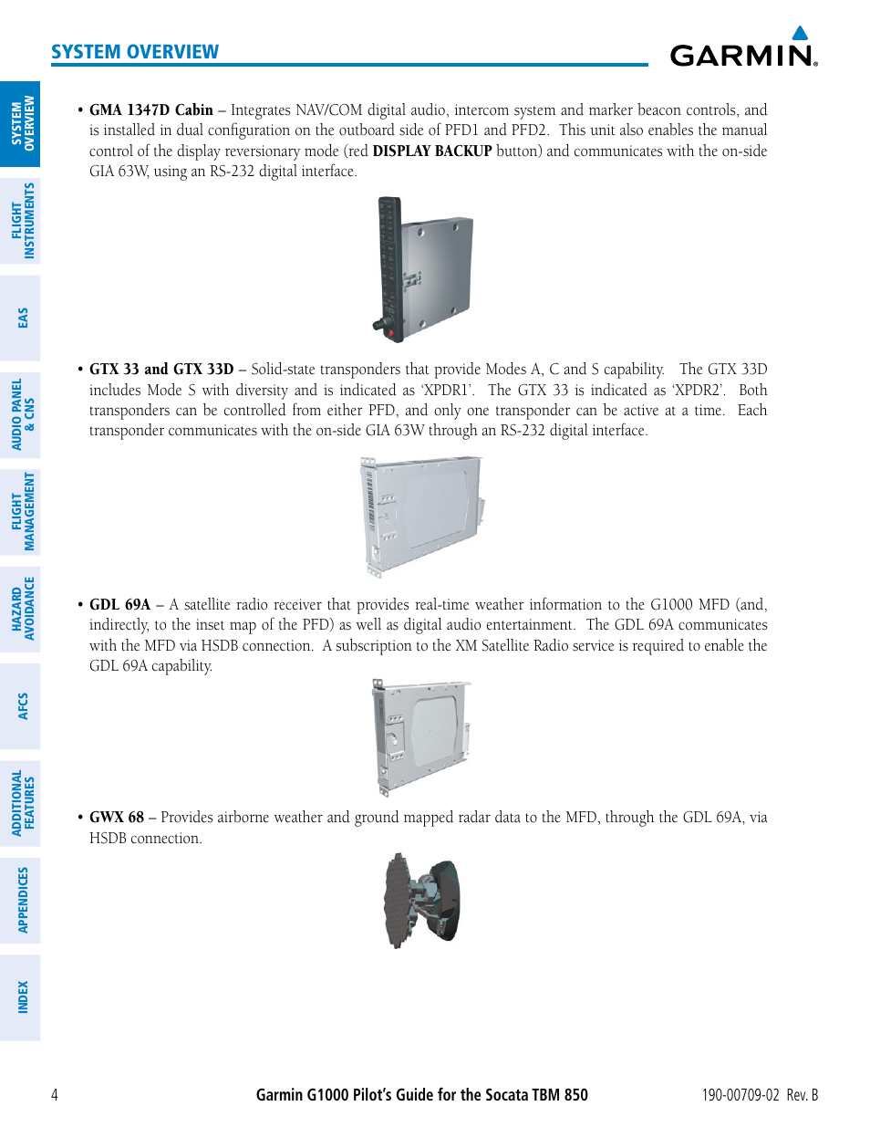 System overview | Garmin G1000 Socata TBM 850 User Manual | Page 18 / 600