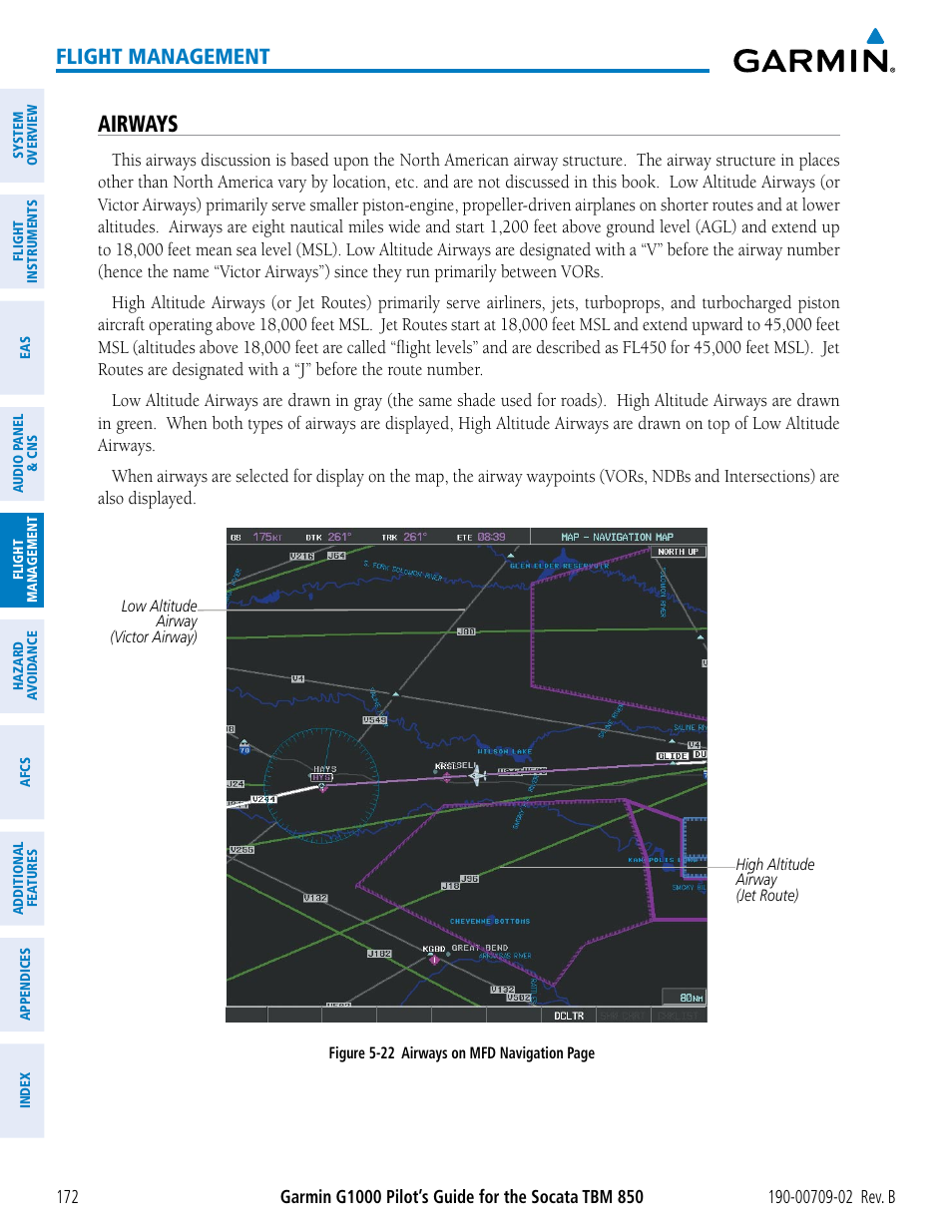 Airways, Flight management | Garmin G1000 Socata TBM 850 User Manual | Page 186 / 600