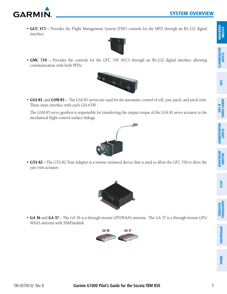 System overview | Garmin G1000 Socata TBM 850 User Manual | Page 19 / 600