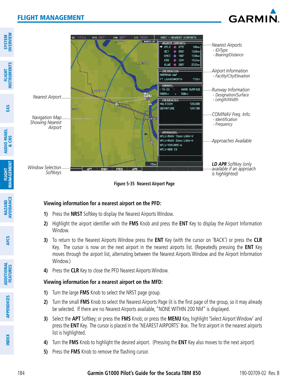 Flight management | Garmin G1000 Socata TBM 850 User Manual | Page 198 / 600