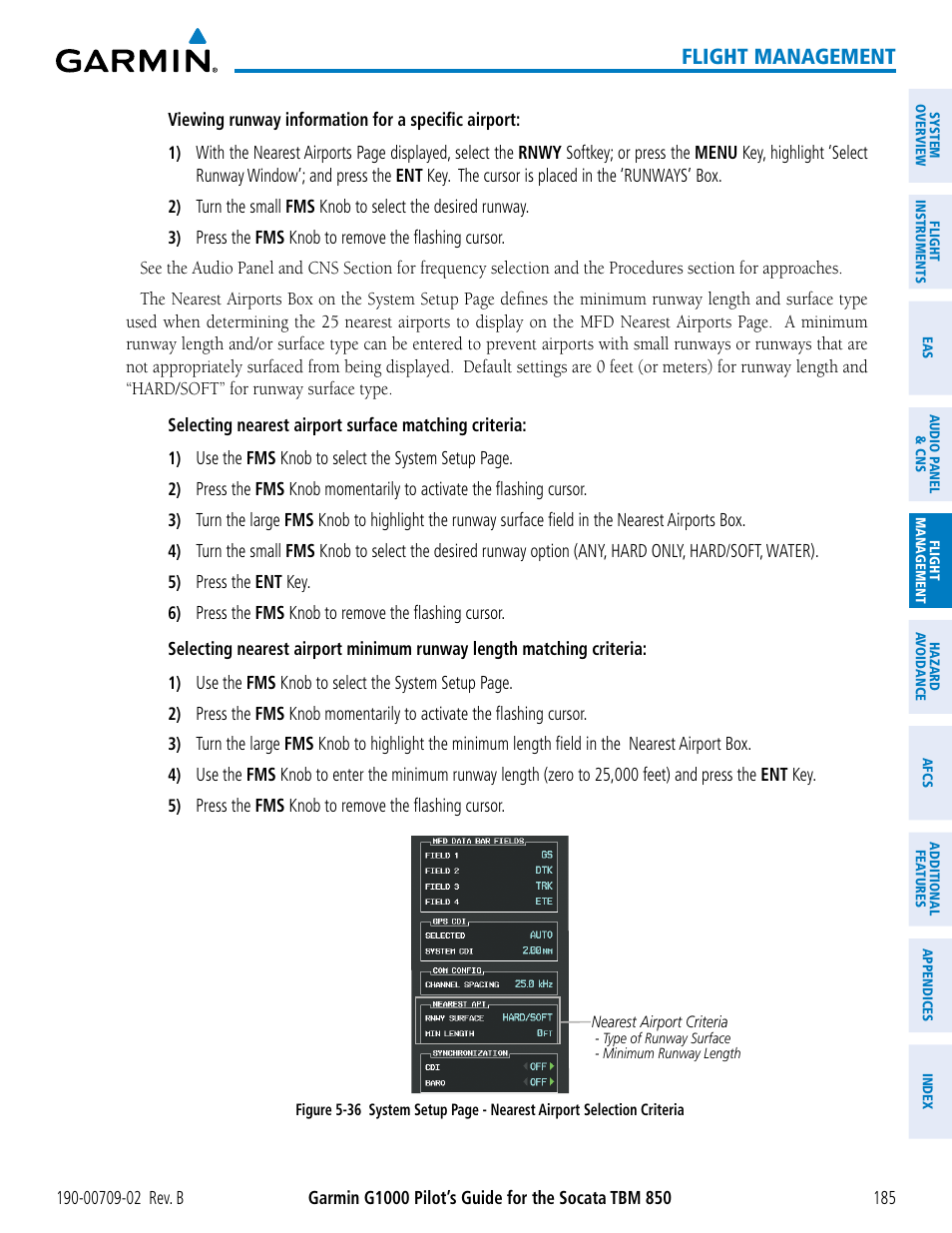 Flight management | Garmin G1000 Socata TBM 850 User Manual | Page 199 / 600