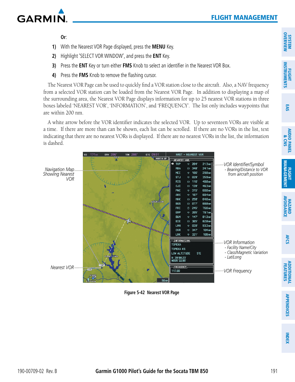 Flight management | Garmin G1000 Socata TBM 850 User Manual | Page 205 / 600