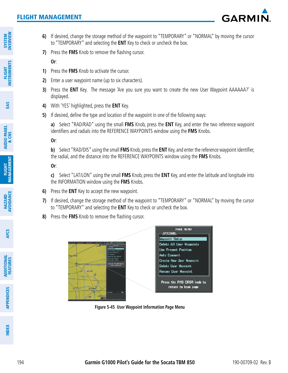 Flight management | Garmin G1000 Socata TBM 850 User Manual | Page 208 / 600