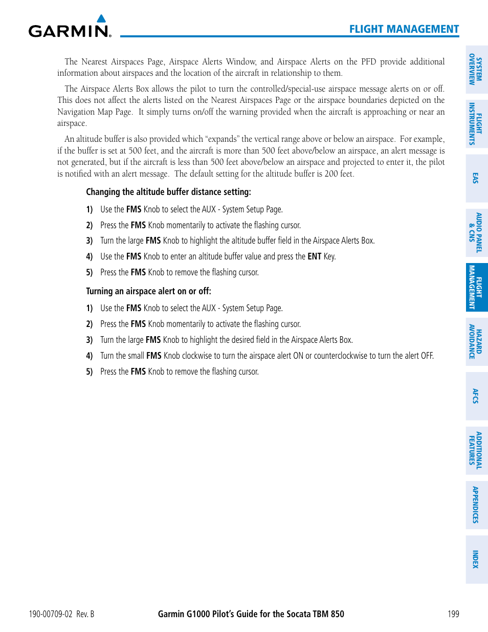 Flight management | Garmin G1000 Socata TBM 850 User Manual | Page 213 / 600