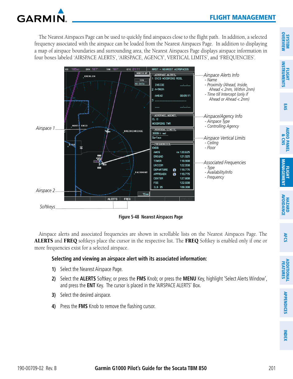 Flight management | Garmin G1000 Socata TBM 850 User Manual | Page 215 / 600