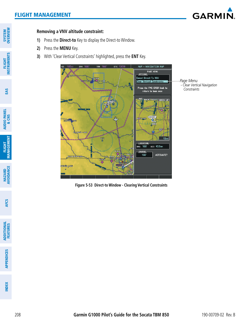 Flight management | Garmin G1000 Socata TBM 850 User Manual | Page 222 / 600