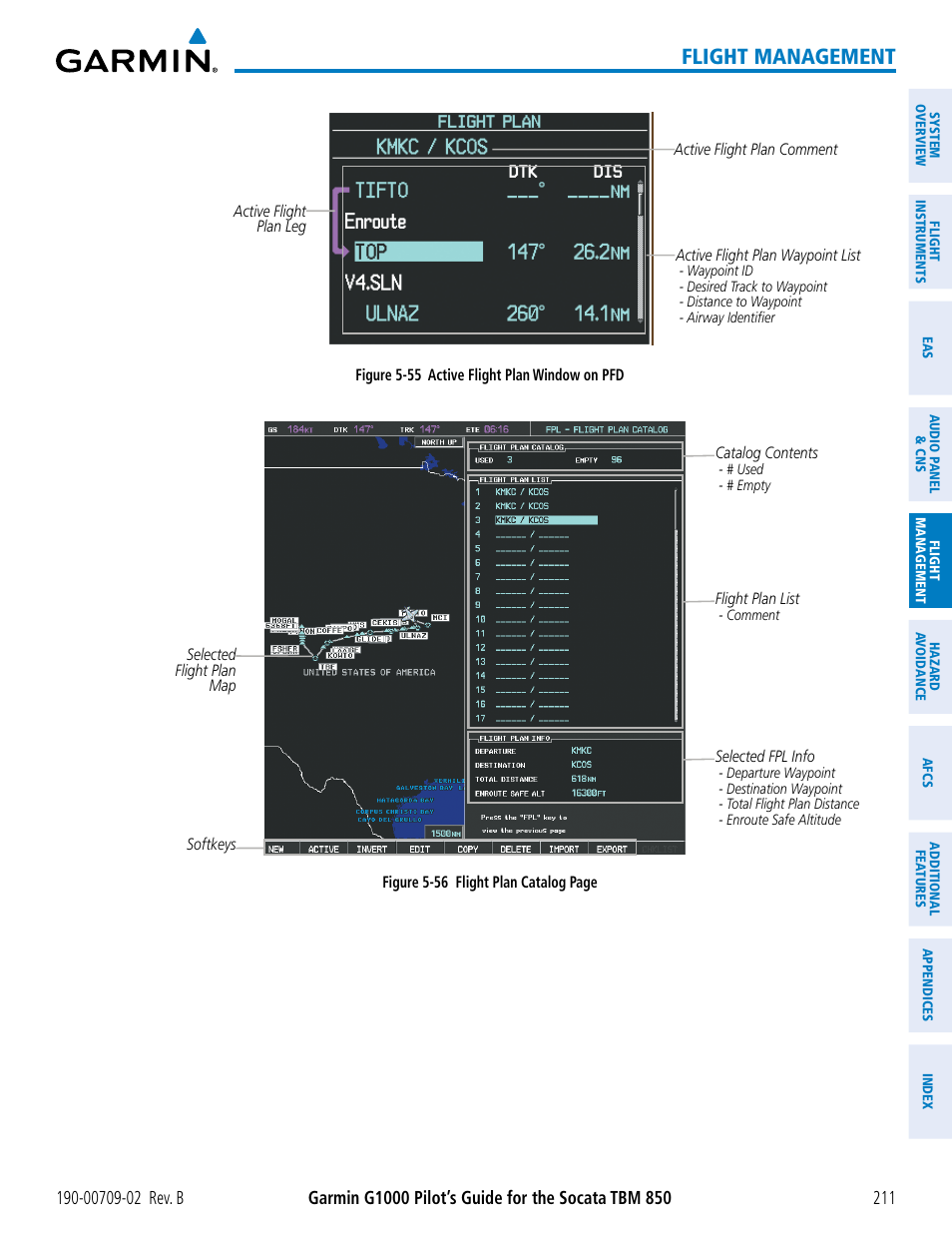 Flight management | Garmin G1000 Socata TBM 850 User Manual | Page 225 / 600