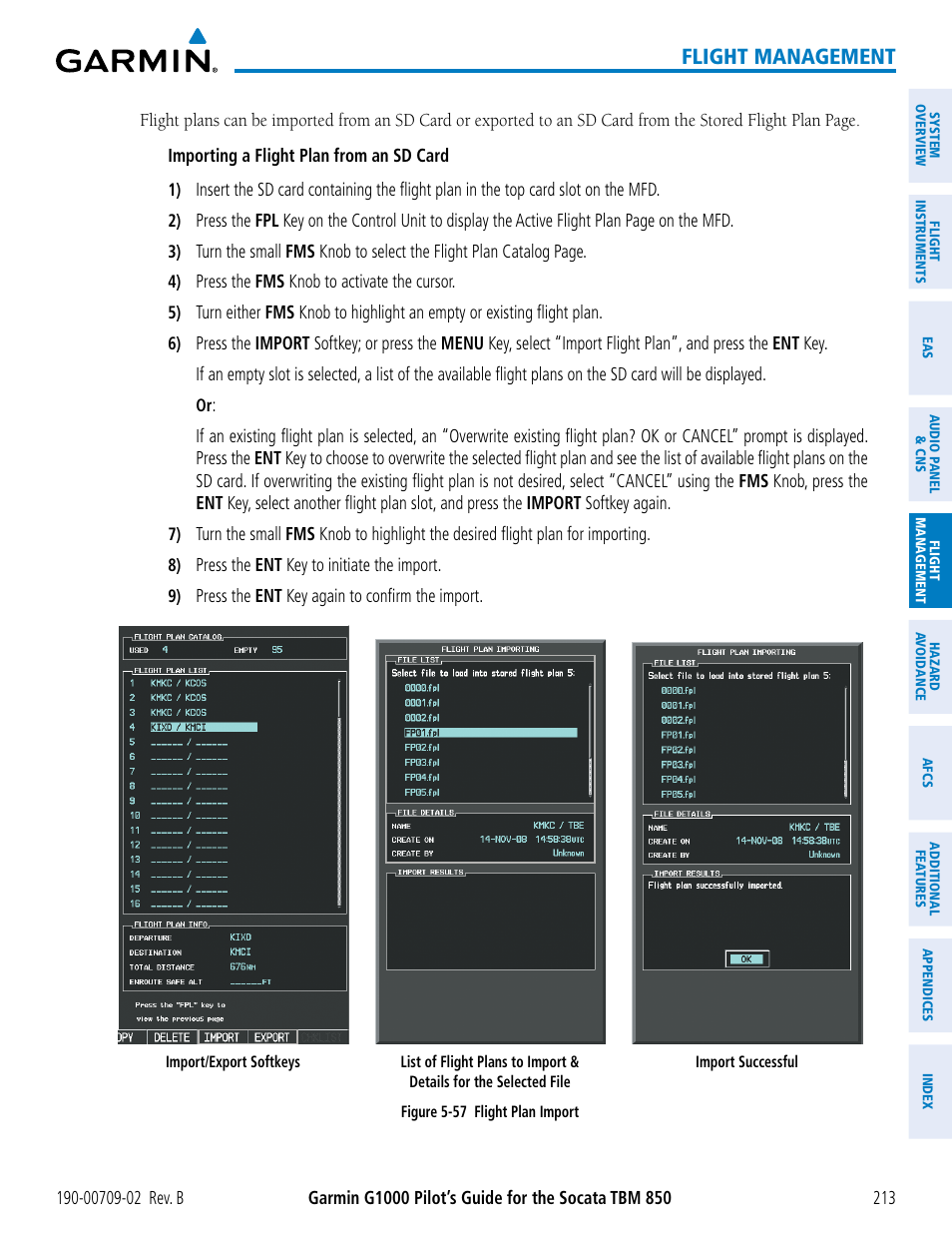 Flight management | Garmin G1000 Socata TBM 850 User Manual | Page 227 / 600