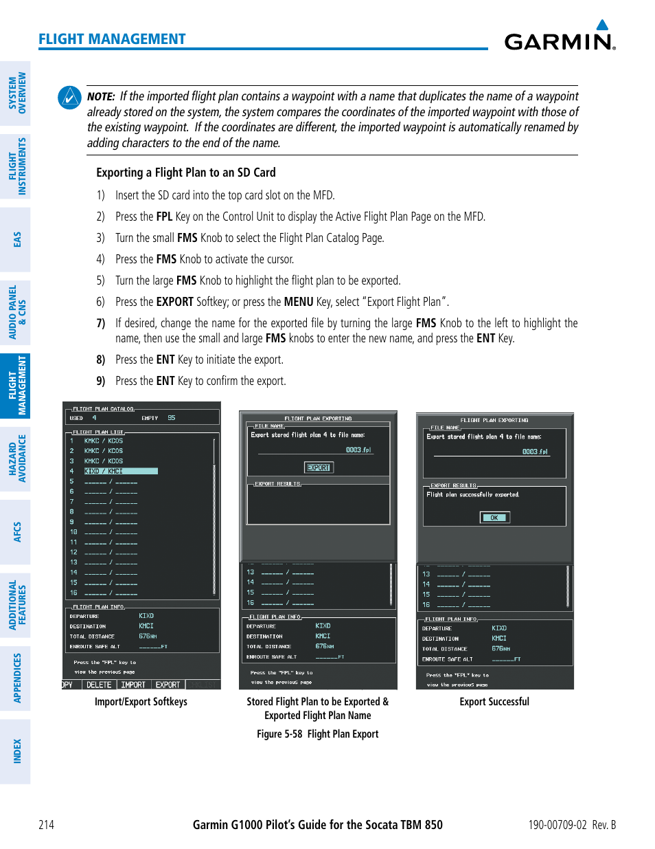 Flight management | Garmin G1000 Socata TBM 850 User Manual | Page 228 / 600