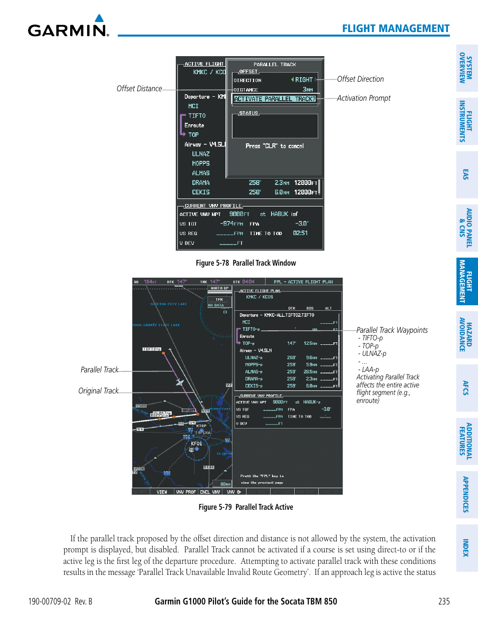 Flight management | Garmin G1000 Socata TBM 850 User Manual | Page 249 / 600