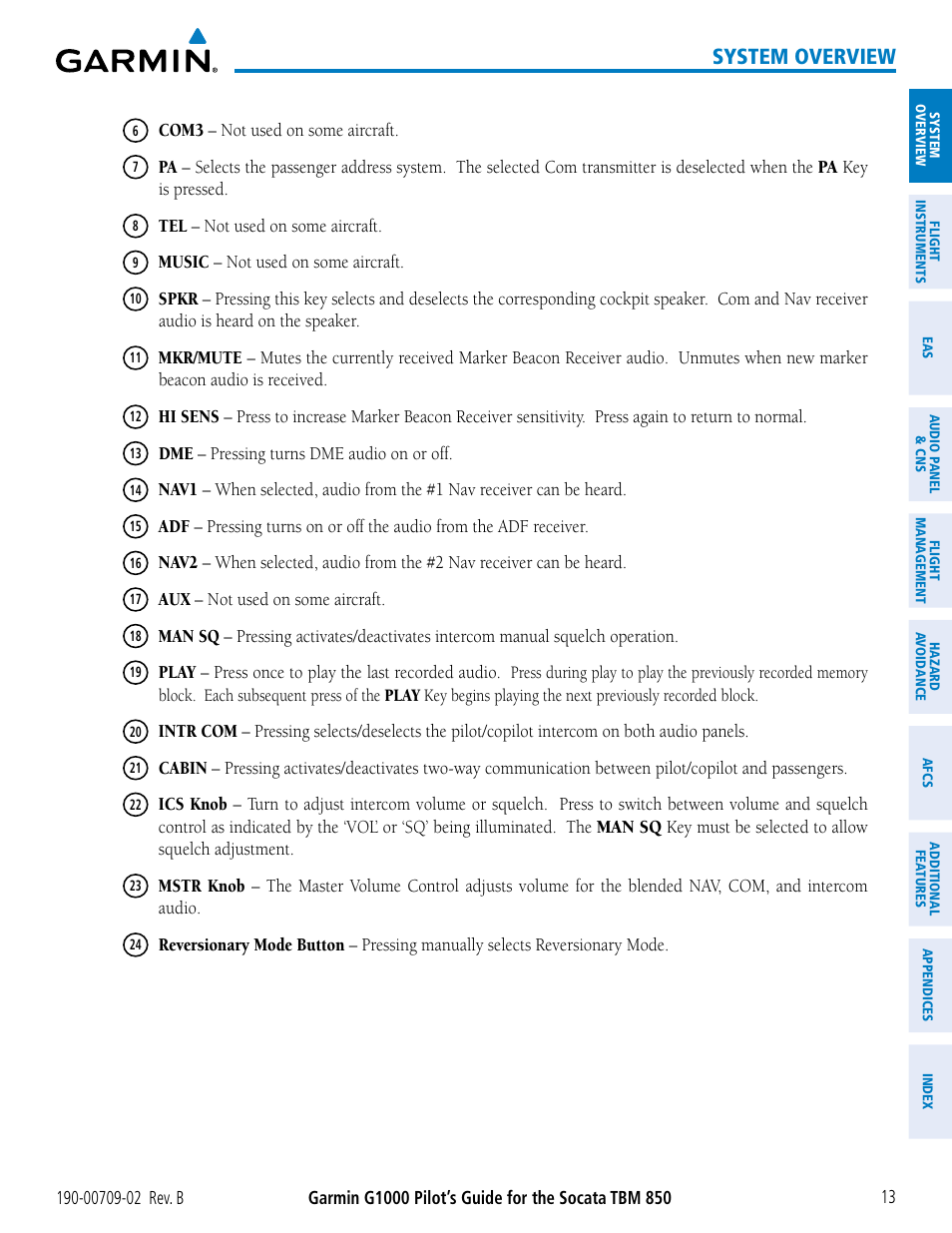 System overview | Garmin G1000 Socata TBM 850 User Manual | Page 27 / 600